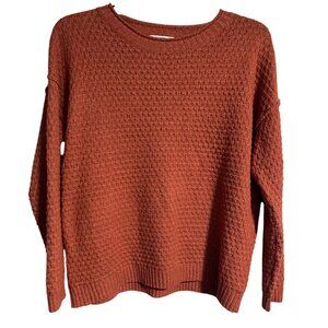 Pink Clover Womens Knit Sweater XL Rust Color Textured Pullover Polyester
